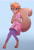 Size: 1280x1892 | Tagged: safe, artist:1an1, artist:lambi-belle, tammy (chip 'n dale: rescue rangers), mammal, rodent, squirrel, anthro, digitigrade anthro, chip 'n dale: rescue rangers, disney, 2020, 2d, big tail, blushing, bottomwear, braid, brown body, brown fur, clothes, cute, digital art, eyelashes, featured image, female, fur, gradient background, hair, orange hair, pants, shirt, solo, solo female, tail, topwear