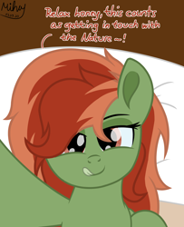 Size: 5000x6153 | Tagged: suggestive, artist:mihaynoms, oc, oc only, oc:withania nightshade, earth pony, equine, fictional species, hybrid, mammal, pony, feral, hasbro, my little pony, absurd resolution, bedroom, bedroom eyes, commission, dialogue, female, imminent vore, indoors, kitchen eyes, licking, licking lips, looking at you, magenta eyes, monologue, offscreen character, pov, signature, solo, solo female, talking, tongue, tongue out, ych result
