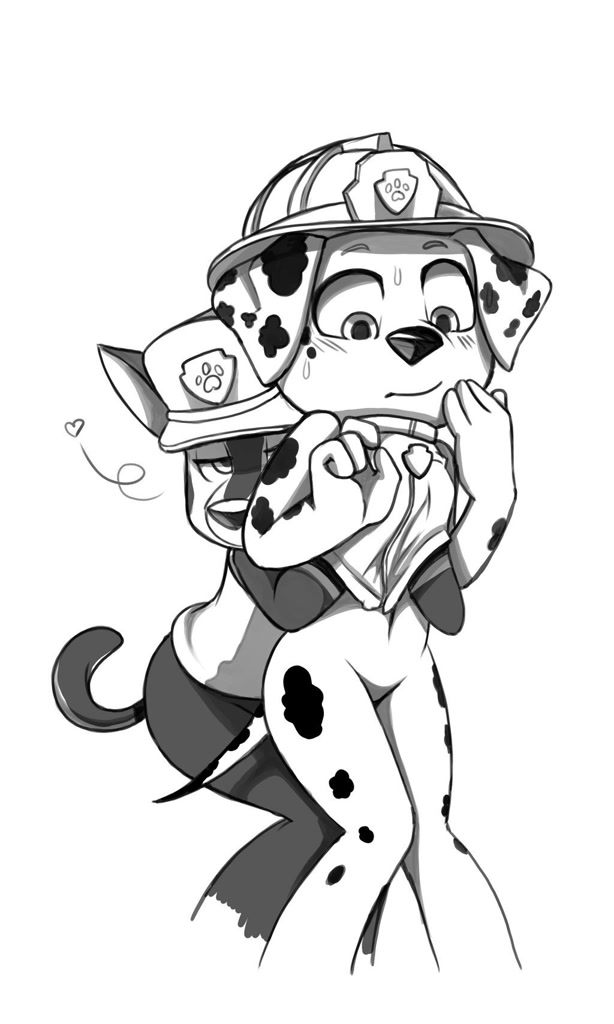 #51108 - suggestive, artist:diacordst, chase (paw patrol), marshall (paw pa...