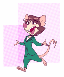 Size: 499x600 | Tagged: safe, artist:rvbshush, julia (animaniacs), mammal, mouse, rodent, anthro, plantigrade anthro, animaniacs, warner brothers, animaniacs (2020), female, murine, solo, solo female