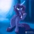 Size: 2048x2048 | Tagged: safe, artist:foxnose, princess luna (mlp), alicorn, equine, fictional species, mammal, pony, feral, friendship is magic, hasbro, my little pony, twitter, 2020, blue body, blue fur, cell phone, crown, feathered wings, feathers, female, folded wings, fur, glowing, glowing horn, hair, high res, holding, hoof hold, hoof shoes, hooves, horn, jewelry, mane, mare, patreon, patreon logo, phone, raised hoof, regalia, sitting, smiling, solo, solo female, tail, teal eyes, twitter logo, wings