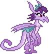 Size: 98x108 | Tagged: safe, artist:botchan-mlp, prominence (mlp), dragon, fictional species, western dragon, semi-anthro, friendship is magic, hasbro, my little pony, animated, blinking, dragoness, female, gif, low res, pixel animation, pixel art, simple background, solo, solo female, sprite, tail, teenager, transparent background, wings