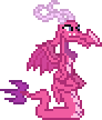 Size: 92x108 | Tagged: safe, artist:botchan-mlp, ballista (mlp), dragon, fictional species, western dragon, feral, friendship is magic, hasbro, my little pony, animated, blinking, dragoness, female, gif, horns, low res, pixel animation, pixel art, simple background, solo, solo female, sprite, tail, teenager, transparent background, wings