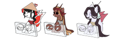 Size: 1468x468 | Tagged: safe, artist:icey-wicey-1517, artist:lonelylavender, collaboration, edit, oc, oc only, oc:flaming broth, oc:little kit, oc:yuki cheri, canine, dracony, dragon, earth pony, equine, fictional species, fox, hybrid, kitsune, mammal, pony, feral, hasbro, my little pony, body markings, bondage, clothes, color edit, colored, conical hat, eyes closed, feather, female, females only, fetish, hair, hairpin, hat, headband, hoof fetish, hoof tickling, mare, one eye closed, open mouth, pillory, raised leg, rope, rope bondage, simple background, sitting, solo, solo female, stocks, submissive, submissive female, tickle fetish, tickle torture, tickling, transparent background