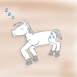 Size: 1100x1100 | Tagged: safe, artist:horsesplease, double diamond (mlp), equine, horse, mammal, feral, friendship is magic, hasbro, my little pony, male, shetland pony, sleeping