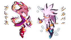 Size: 800x450 | Tagged: safe, artist:str-lite, blaze the cat (sonic), silver the hedgehog (sonic), anthro, sega, sonic the hedgehog (series), 16:9, 2020, amber eyes, cyan eyes, duo, female, male, male/female, pixel art, quills, simple background, transparent background