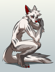 Size: 638x825 | Tagged: safe, artist:falvie, canine, mammal, anthro, fur, male, simple background, solo, solo male