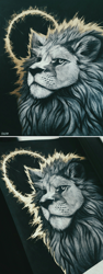 Size: 450x1200 | Tagged: safe, artist:falvie, big cat, feline, lion, mammal, feral, fur, male, simple background, solo, solo male