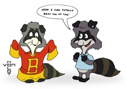 Size: 1408x992 | Tagged: safe, artist:vonholdt, bentley raccoon (the raccoons), bert raccoon (the raccoons), anthro, the raccoons (series), age regression