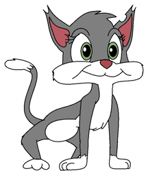 Size: 697x750 | Tagged: safe, artist:ihateloofah1234, rita (animaniacs), cat, feline, mammal, feral, animaniacs, warner brothers, female, simple background, solo, solo female, white background