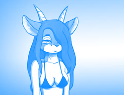 Size: 1200x927 | Tagged: safe, artist:warskunk, antelope, bovid, mammal, anthro, bust, female, horns, solo, solo female