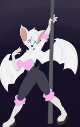 Size: 1404x2223 | Tagged: suggestive, artist:maximus, oc, oc only, oc:selena the bat, bat, mammal, anthro, female, pole dancing, solo, solo female
