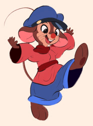 Size: 850x1149 | Tagged: safe, artist:tohupony, fievel mousekewitz (an american tail), mammal, mouse, rodent, anthro, an american tail, sullivan bluth studios, universal pictures, 2d, beige background, cute, front view, male, simple background, solo, solo male, three-quarter view, young