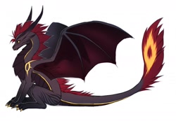 Size: 1280x884 | Tagged: safe, artist:falvie, dragon, fictional species, reptile, scaled dragon, feral, side view, simple background, solo, webbed wings, wings