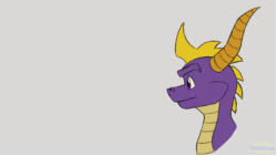 Size: 1000x563 | Tagged: safe, artist:lifefantasyx, spyro the dragon (spyro), dragon, fictional species, western dragon, feral, spyro the dragon (series), 2d, 2d animation, animated, bust, fire, fire breathing, frame by frame, gif, gray background, male, purple scales, scales, side view, simple background, solo, solo male