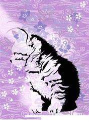 Size: 500x708 | Tagged: safe, artist:d4studio, cat, feline, mammal, feral, 2007, ambiguous gender, kitten, paper, traditional art, young