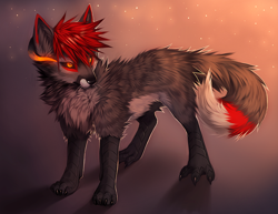 Size: 1000x773 | Tagged: safe, artist:falvie, canine, fox, mammal, feral, ambiguous gender, simple background, solo, solo ambiguous