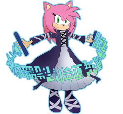 Size: 807x751 | Tagged: safe, artist:kin-the-cat, amy rose (sonic), byakuren hijiri (touhou), hedgehog, mammal, anthro, sega, sonic the hedgehog (series), touhou, 2013, bottomwear, clothes, cosplay, crossover, dress, female, quills, skirt, solo, solo female