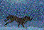 Size: 150x104 | Tagged: safe, artist:flaerty, balto (balto), canine, dog, hybrid, mammal, wolf, wolfdog, feral, balto (series), universal pictures, 2d, 2d animation, animated, flash source, frame by frame, fur, gif, gray body, gray fur, higher quality at source, low res, male, on model, running, snow, snowfall, solo, solo male