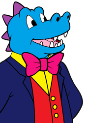 Size: 558x780 | Tagged: safe, artist:disneymarvel96, edit, ord (dragon tales), dragon, fictional species, western dragon, semi-anthro, dragon tales, pbs, base used, bow, bow tie, clothes, color edit, formal outfit, formal wear, male, simple background, solo, solo male, suit, white background