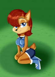 Size: 924x1280 | Tagged: safe, artist:kendratheshinyeevee, princess sally acorn (sonic), chipmunk, mammal, rodent, anthro, plantigrade anthro, archie sonic the hedgehog, sega, sonic the hedgehog (series), cute, female, solo, solo female