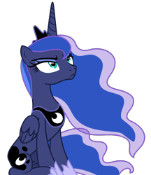 Size: 1919x2216 | Tagged: safe, artist:sketchmcreations, princess luna (mlp), alicorn, equine, fictional species, mammal, pony, feral, friendship is magic, hasbro, my little pony, 2020, clothes, crown, ethereal mane, feathered wings, feathers, female, frowning, high res, hoof boots, hoof shoes, hooves, horn, inkscape, jewelry, mare, on model, peytral, phone, regalia, shoes, side view, simple background, sitting, solo, solo female, tail, teal eyes, three-quarter view, transparent background, unamused, vector, wings