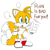 Size: 500x500 | Tagged: safe, artist:nenikat, miles "tails" prower (sonic), canine, fox, mammal, red fox, anthro, plantigrade anthro, sega, sonic the hedgehog (series), 2019, blatant lies, blue eyes, clothes, dialogue, dipstick tail, english text, fluff, fluffy, fluffy tail, front view, looking at you, looking back, looking back at you, low res, male, multiple tails, open mouth, orange tail, reaction image, shoes, side mouth, simple background, solo, solo male, tail, tail fluff, talking, three-quarter view, two tails, unamused, white background, white tail