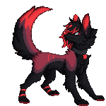 Size: 150x150 | Tagged: character needed, oc needed, safe, artist:lionmushrooms, oc, oc only, canine, mammal, feral, 2020, ambiguous gender, animated, collar, fluff, fluffy, fluffy tail, gif, low res, paws, pixel animation, pixel art, raised tail, red eyes, simple background, solo, solo ambiguous, tail, transparent background