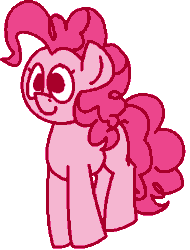 Size: 298x392 | Tagged: safe, artist:skoon, pinkie pie (mlp), earth pony, equine, fictional species, mammal, pony, feral, friendship is magic, hasbro, my little pony, 2020, animated, bouncing, cute, female, gif, happy, hooves, low res, mare, simple background, smiling, solo, solo female, tail, transparent background