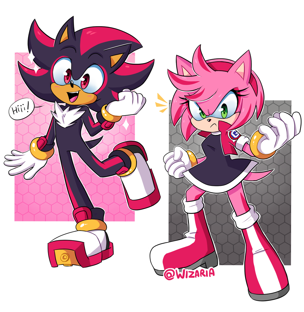safe, artist:wizaria, amy rose (sonic), shadow the hedgehog (sonic), hedgeh...