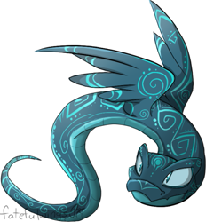 Size: 491x530 | Tagged: safe, artist:rainywren, fictional species, hissi, feral, neopets, 2011, ambiguous gender, colored sclera, digital art, scales, signature, simple background, slit pupils, solo, solo ambiguous, tail, watermark, white background, wings