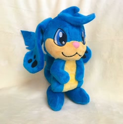 Size: 1280x1286 | Tagged: safe, artist:lordboop, fictional species, zafara, anthro, neopets, 2020, ambiguous gender, blue eyes, chibi, irl, photo, photographed artwork, plushie, smiling, solo, solo ambiguous, tail
