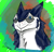Size: 1814x1749 | Tagged: safe, artist:draim, oc, oc only, fictional species, mammal, sergal, anthro, abstract background, blue eyes, cheek fluff, fluff, fluffy, looking at something, male, neck fluff, signature, solo, solo male