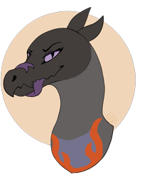 Size: 925x1115 | Tagged: safe, artist:catmele0n, oc, oc only, oc:saul ashle, fictional species, lizard, reptile, salazzle, semi-anthro, nintendo, pokémon, bust, forked tongue, gray scales, licking lips, long tongue, looking at you, male, orange scales, partially transparent background, pink eyes, portrait, purple eyes, scales, simple background, slit pupils, solo, solo male, tongue, tongue out, transparent background
