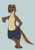 Size: 858x1220 | Tagged: safe, artist:doesnotexist, furbooru exclusive, oc, oc only, oc:bryce daeless, oc:bryce daeless (otter), eurasian river otter, mammal, mustelid, otter, anthro, digitigrade anthro, 2020, bottomwear, clothes, countershading, fur, goggles, hand on hip, leaning, leaning against something, male, one eye closed, shorts, solo, solo male, spots, spotted fur, tail, tongue, tongue out, winking, winking at you