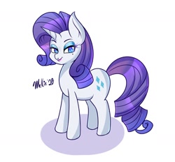Size: 1400x1300 | Tagged: safe, artist:melliedraws, rarity (mlp), equine, fictional species, mammal, pony, unicorn, feral, friendship is magic, hasbro, my little pony, 2020, atg 2020, beauty mark, eyeshadow, female, horn, kemono, lipstick, makeup, mare, mascara, newbie artist training grounds, simple background, solo, solo female, tail, white background