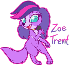 Size: 661x623 | Tagged: safe, artist:esmeia, zoe trent (lps), canine, cavalier king charles spaniel, dog, mammal, spaniel, semi-anthro, hasbro, littlest pet shop, littlest pet shop (2012), 2017, bipedal, collar, cute, female, microphone, paw pads, paws, simple background, solo, solo female, transparent background