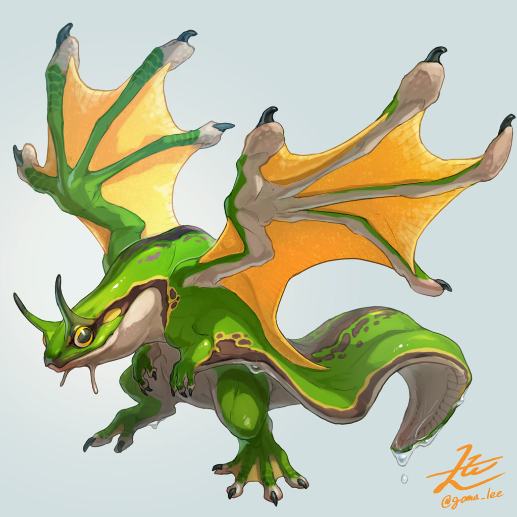 #7406 - safe, artist:gomalemo, amphibian, dragon, fictional species ...