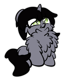 Size: 1777x1963 | Tagged: safe, artist:purpleflix, equine, fictional species, mammal, pony, unicorn, feral, friendship is magic, hasbro, kellin quinn, my little pony, sleeping with sirens, 2020, black hair, black mane, black tail, chest fluff, commission, digital art, disguise, disguised siren, fangs, fluff, fur, gray fur, green eyes, hair, hooves, horn, leg fluff, male, mane, ponified, simple background, slit pupils, solo, solo male, spiral horn, tail, teeth, transparent background, ych result