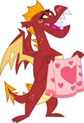Size: 4000x5838 | Tagged: safe, artist:radomila radon, garble (mlp), dragon, fictional species, western dragon, feral, friendship is magic, hasbro, my little pony, .svg available, 2020, absurd resolution, blanket, inkscape, male, on model, simple background, solo, solo male, transparent background, vector