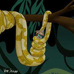 Size: 2500x2500 | Tagged: suggestive, artist:shaodevitt, oc, lagomorph, mammal, python, rabbit, reptile, snake, feral, carnivore, coiling, constriction, food chain, high res, imminent vore, male, predator, prey, the circle of life