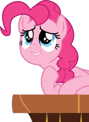 Size: 4000x5463 | Tagged: safe, artist:radomila radon, pinkie pie (mlp), earth pony, equine, fictional species, mammal, pony, feral, friendship is magic, hasbro, my little pony, .svg available, 2020, absurd resolution, biting, cute, female, inkscape, lip biting, mare, on model, simple background, solo, solo female, table, transparent background, vector