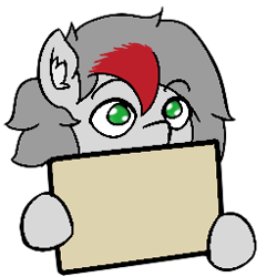 Size: 256x256 | Tagged: safe, artist:move, furbooru exclusive, oc, oc only, oc:move, equine, fictional species, mammal, pegasus, pony, feral, friendship is magic, hasbro, my little pony, 1:1, green eyes, low res, male, meme, sign, solo, solo male