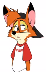 Size: 1315x2048 | Tagged: character needed, safe, artist:texansoda, oc, oc only, canine, fox, mammal, anthro, baseball cap, cap, clothes, glasses, hat, male, shirt, solo, solo male, topwear