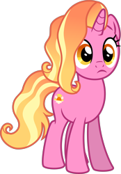 Size: 4000x5750 | Tagged: safe, artist:radomila radon, luster dawn (mlp), equine, fictional species, mammal, pony, unicorn, feral, friendship is magic, hasbro, my little pony, .svg available, absurd resolution, faic, female, frowning, horn, looking at you, mare, simple background, solo, solo female, tail, transparent background, vector