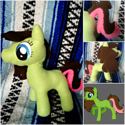 Size: 2400x2400 | Tagged: safe, artist:fleecefriendship, oc, oc only, earth pony, equine, fictional species, mammal, pony, feral, friendship is magic, hasbro, my little pony, 2014, female, high res, irl, mare, photo, photographed artwork, plushie, smiling, solo, solo female, tail