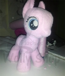 Size: 426x500 | Tagged: safe, artist:wollyshop, pinkie pie (mlp), earth pony, equine, fictional species, mammal, pony, feral, friendship is magic, hasbro, my little pony, 2012, bald, chibi, female, irl, low res, mare, photo, photographed artwork, plushie, smiling, solo, solo female, tail