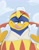 Size: 1006x1280 | Tagged: safe, artist:wogglebugg, king dedede (kirby), bird, penguin, anthro, kirby (series), nintendo, imminent vore, looking at you, male, solo, solo male