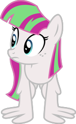 Size: 4000x6508 | Tagged: safe, alternate version, artist:radomila radon, blossomforth (mlp), equine, fictional species, mammal, pegasus, pony, feral, friendship is magic, hasbro, my little pony, .svg available, 2020, absurd resolution, feathered wings, feathers, female, freckles, inkscape, mare, on model, recolor, simple background, solo, solo female, tail, transparent background, vector, wings