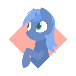 Size: 4000x4000 | Tagged: safe, artist:nodepoint, oc, oc only, oc:double colon, equine, fictional species, mammal, pony, unicorn, feral, friendship is magic, hasbro, my little pony, 2020, abstract background, absurd resolution, blue fur, blue hair, cyan eyes, female, fur, hair, hooves, horn, lineless, mare, simple background, smiling, solo, solo female, vector, wide eyes